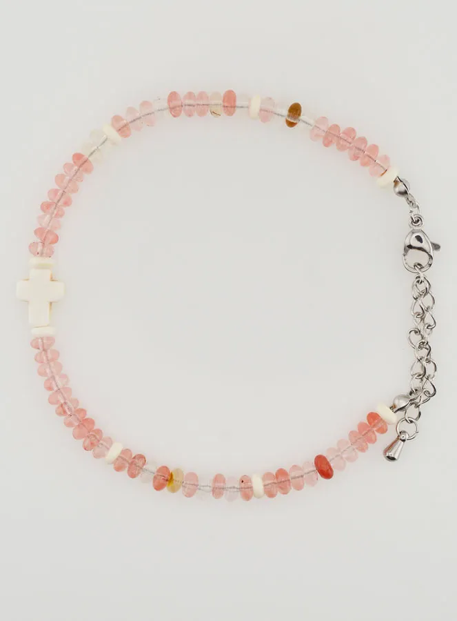 Armband met Kruis en Glazen Stenen (pic 1)