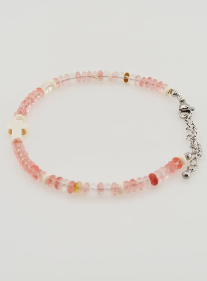 Armband met Kruis en Glazen Stenen (pic 2)