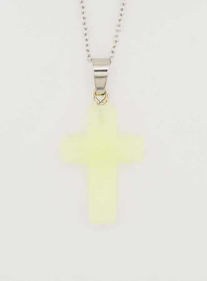 Religieus Collier van Roestvrij Staal met LIchtgevend Kruis (pic 4)