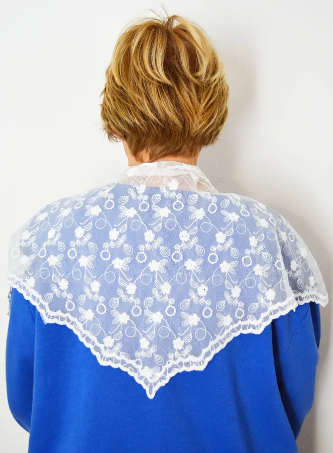 Christelijke Sluier - Geborduurde Mantilla Sluier Stola Wit (pic 1)
