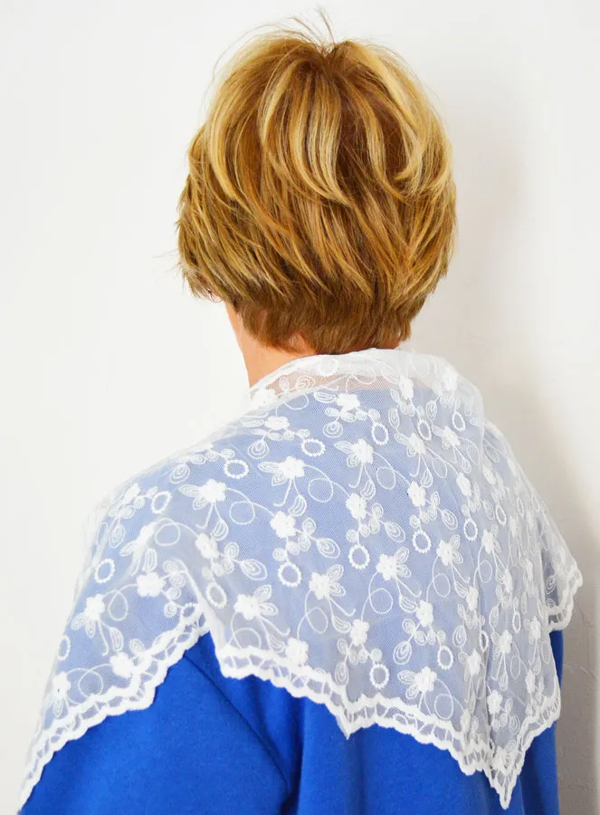 Christelijke Sluier - Geborduurde Mantilla Sluier Stola Wit (pic 3)