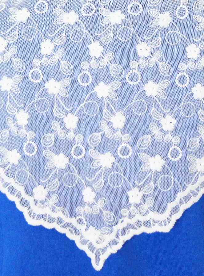 Christelijke Sluier - Geborduurde Mantilla Sluier Stola Wit (pic 4)