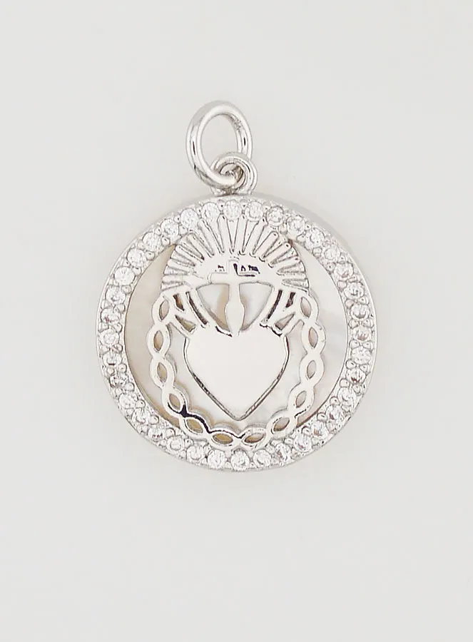 Ex Voto Hanger Parelmoer en Strass - 16mm (pic 1)