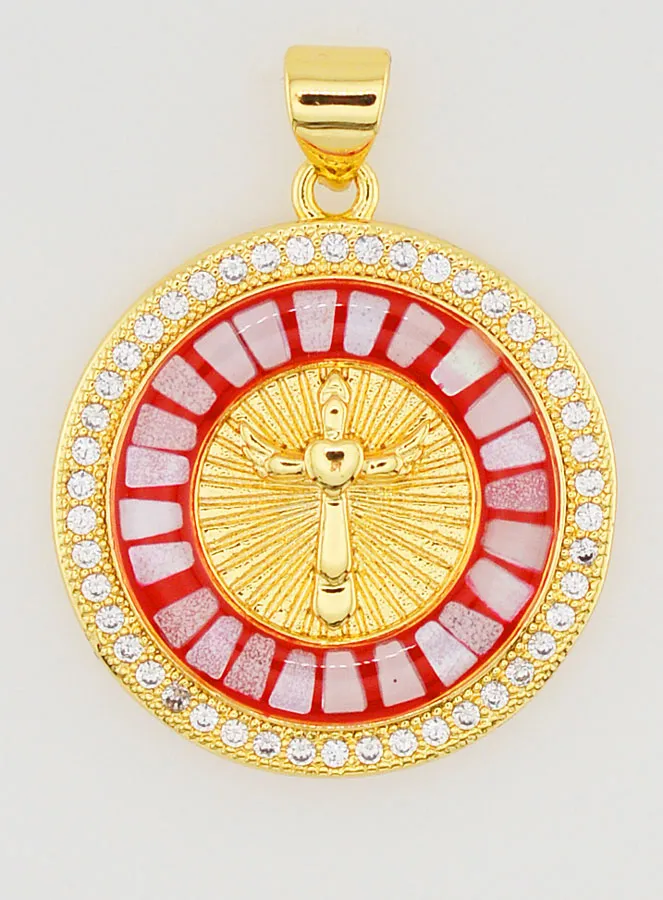 Hanger Kruis en Rood Emaille - 22mm (pic 1)