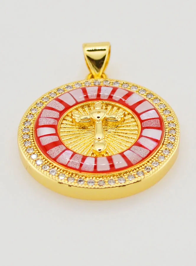 Hanger Kruis en Rood Emaille - 22mm (pic 2)