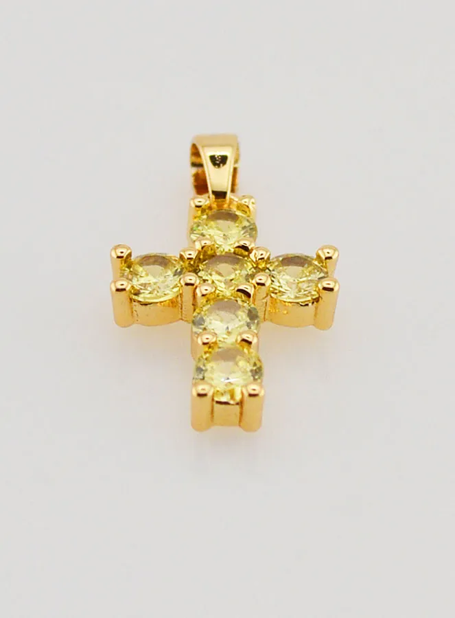 Kruis Hanger met Zirkonia - Amber (pic 2)