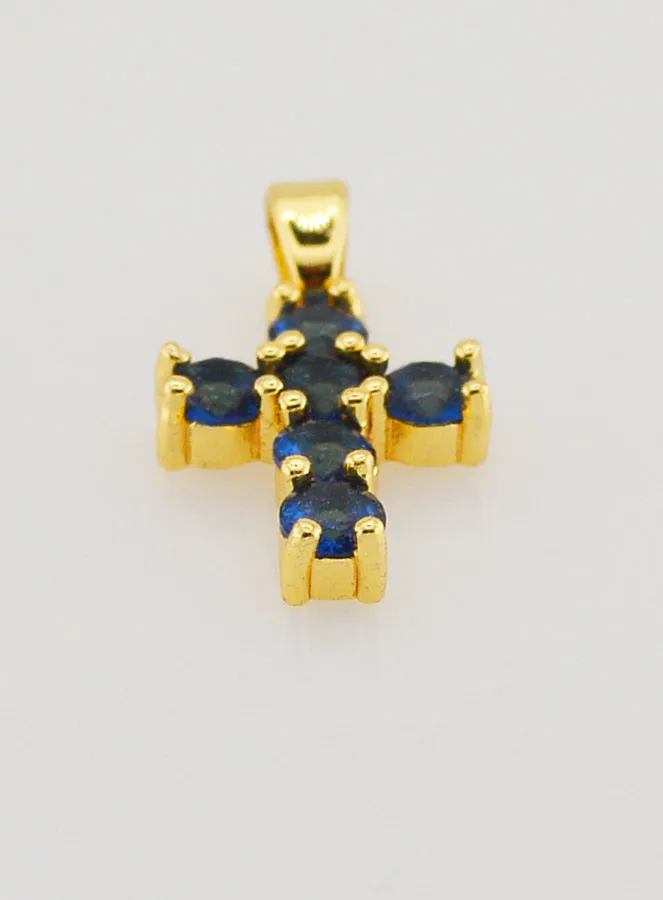 Kruis Hanger met Zirkonia - Blauw (pic 2)
