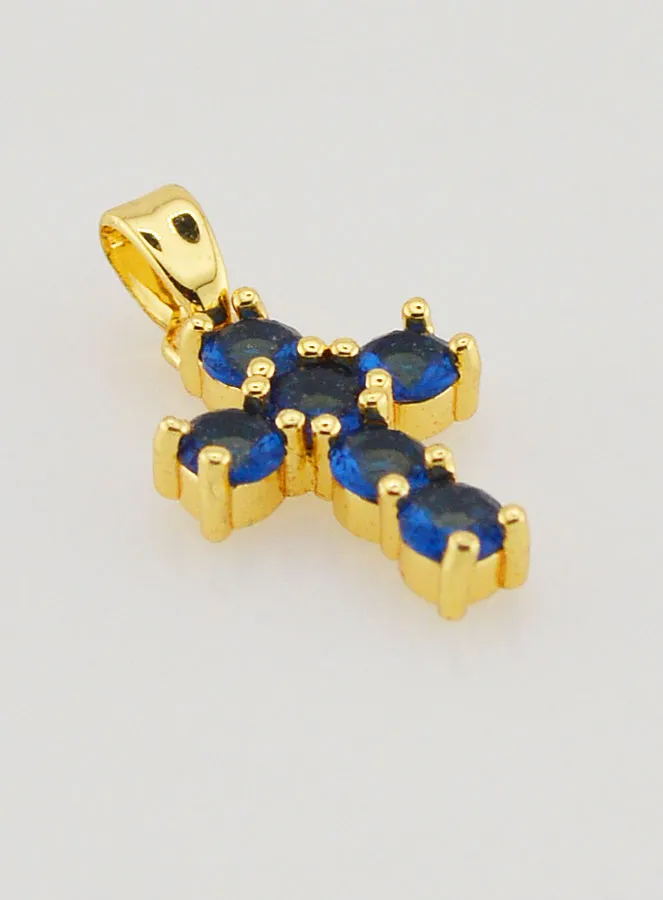 Kruis Hanger met Zirkonia - Blauw (pic 3)