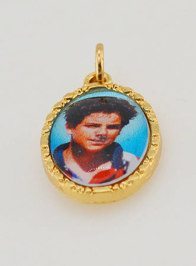 Medaillon met Gedraaide Rand 25mm - Heilige Carlo Acutis (pic 2)