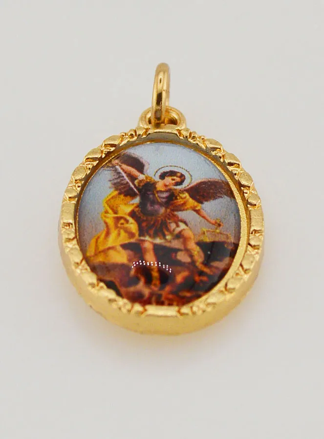 Medaillon met Gedraaide Rand 25mm - Sint Michaël (pic 2)