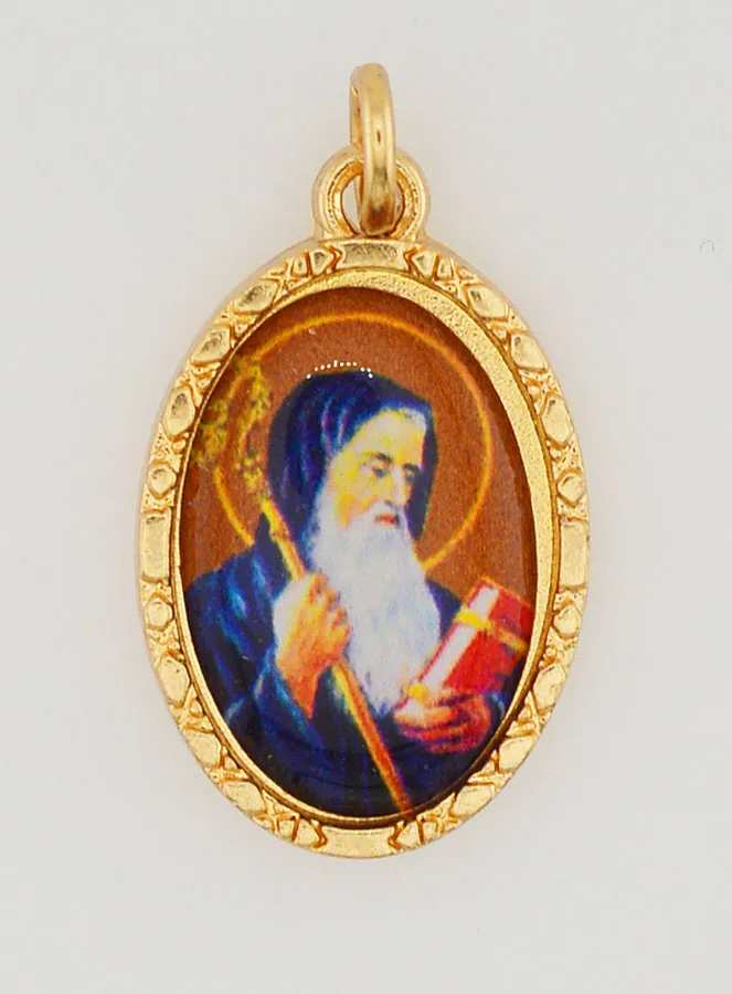 Medaillon met Gedraaide Rand 25mm - Sint Benedictus (pic 1)