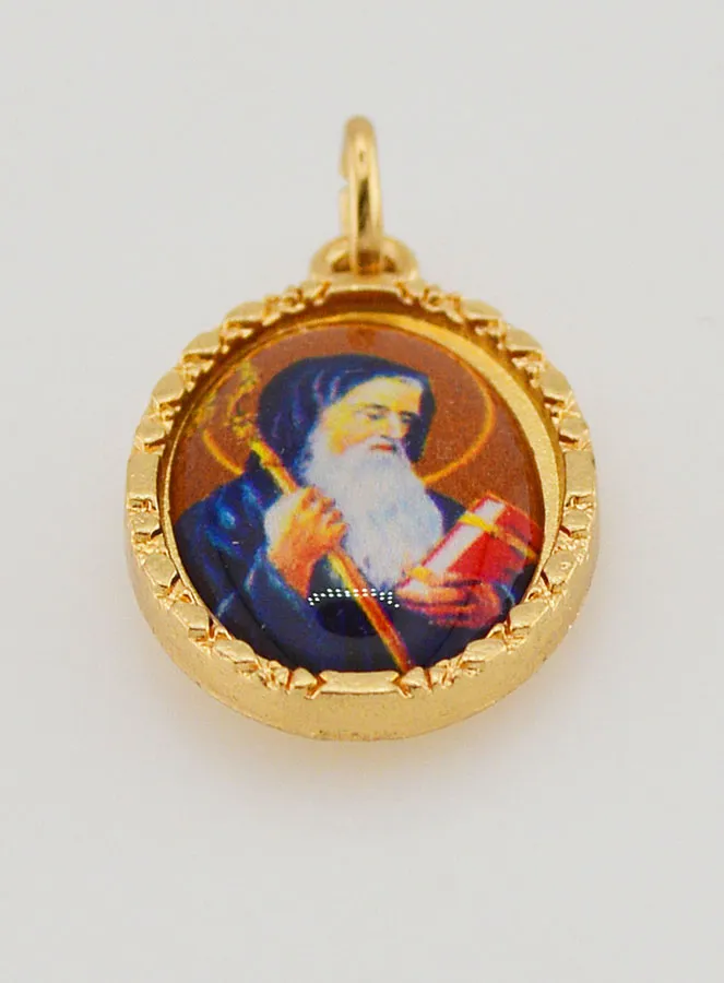 Medaillon met Gedraaide Rand 25mm - Sint Benedictus (pic 2)