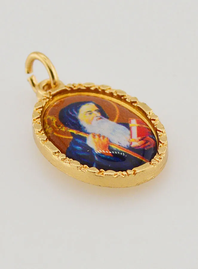 Medaillon met Gedraaide Rand 25mm - Sint Benedictus (pic 3)