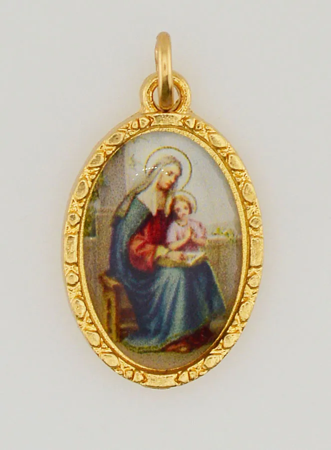 Medaillon met Gedraaide Rand 25mm - Heilige Anna (pic 1)