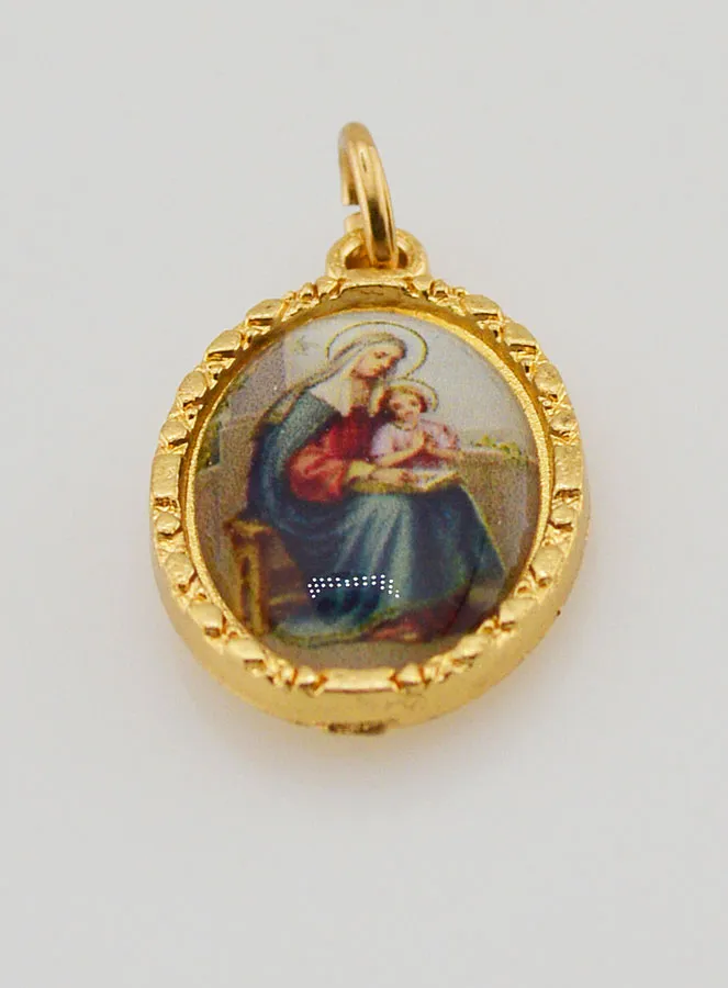 Medaillon met Gedraaide Rand 25mm - Heilige Anna (pic 2)