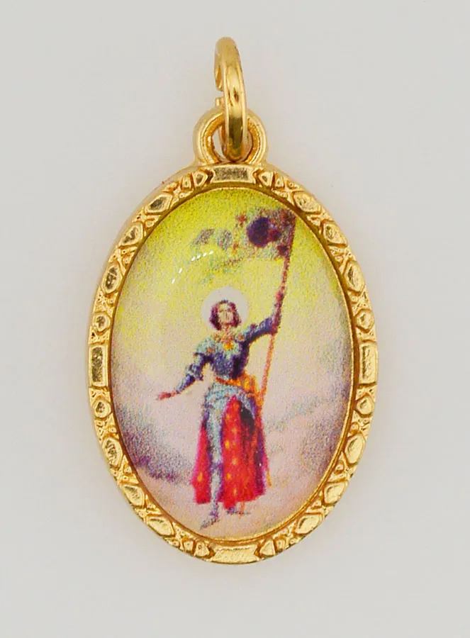 Medaillon met Gedraaide Rand 25mm – Heilige Jeanne d'Arc (pic 1)