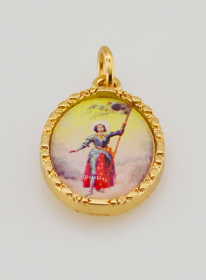 Medaillon met Gedraaide Rand 25mm – Heilige Jeanne d'Arc (pic 2)