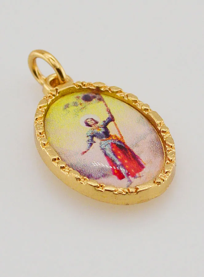 Medaillon met Gedraaide Rand 25mm – Heilige Jeanne d'Arc (pic 3)