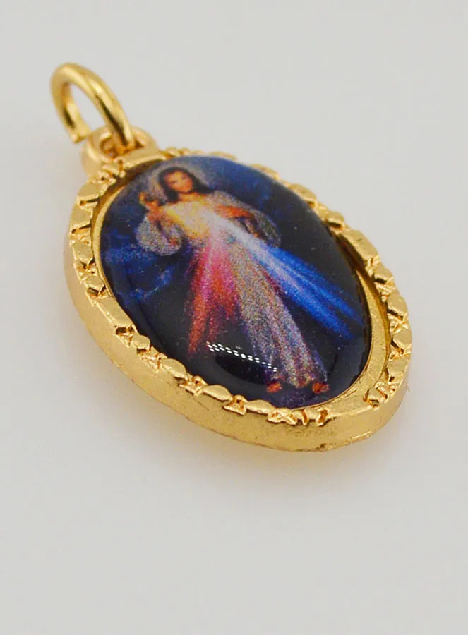 Medaillon met Gedraaide Rand 25 mm - Barmhartige Christus (pic 3)