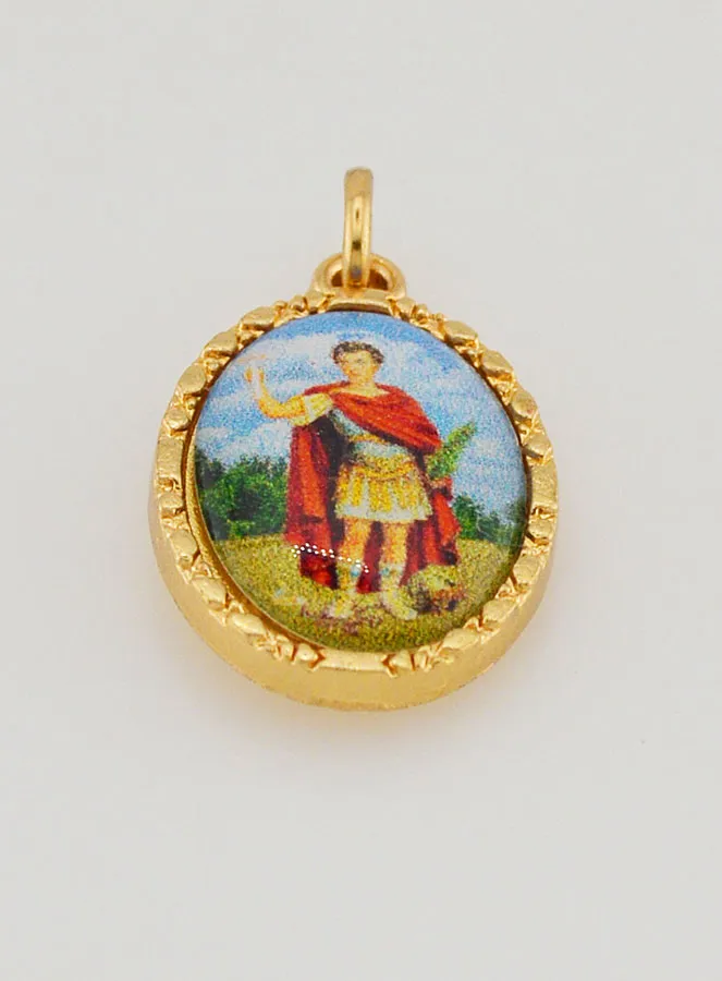 Medaillon met Gedraaide Rand 25 mm - Heilige Expeditus (pic 2)