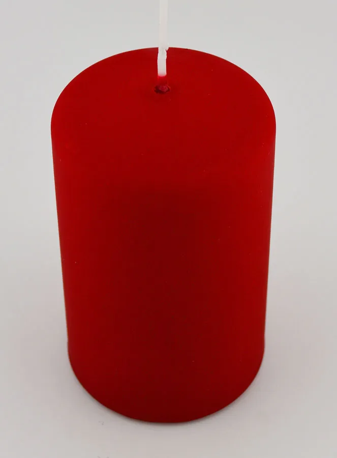 Decoratieve Kaars Mat Fluweel - Rood (pic 2)