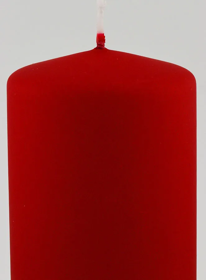 Decoratieve Kaars Mat Fluweel - Rood (pic 3)