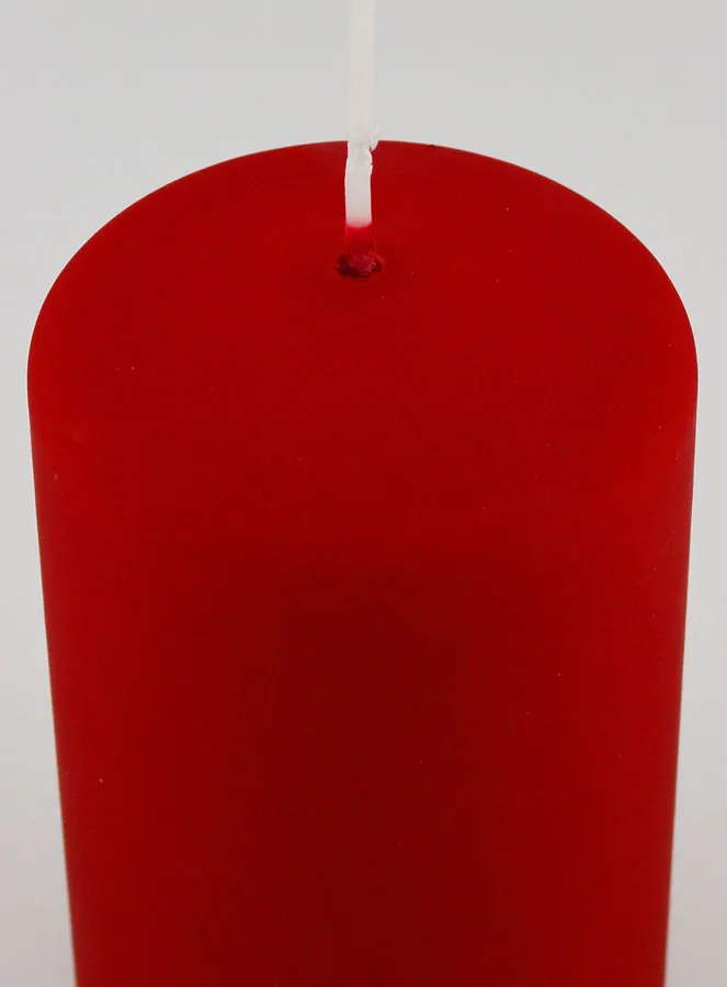 Decoratieve Kaars Mat Fluweel - Rood (pic 4)