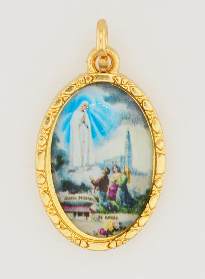 Medaillon met Gedraaide Rand 25 mm - Onze-Lieve-Vrouw van Fatima (pic 1)