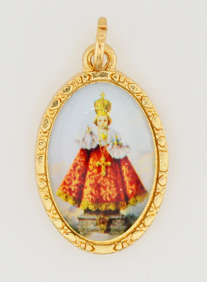 Medaillon met Gedraaide Rand, 25 mm - Kindje Jezus van Praag (pic 1)