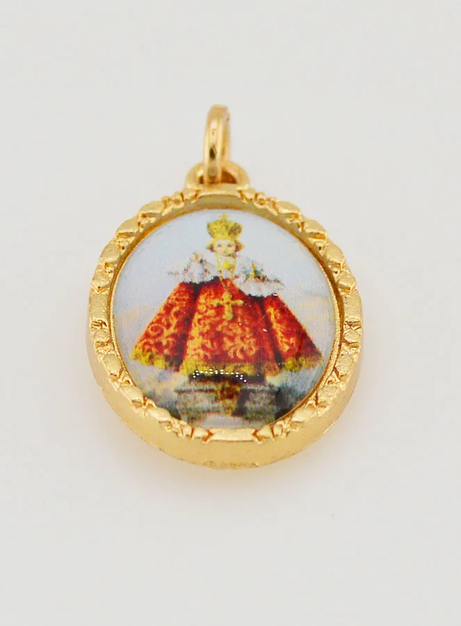 Medaillon met Gedraaide Rand, 25 mm - Kindje Jezus van Praag (pic 2)