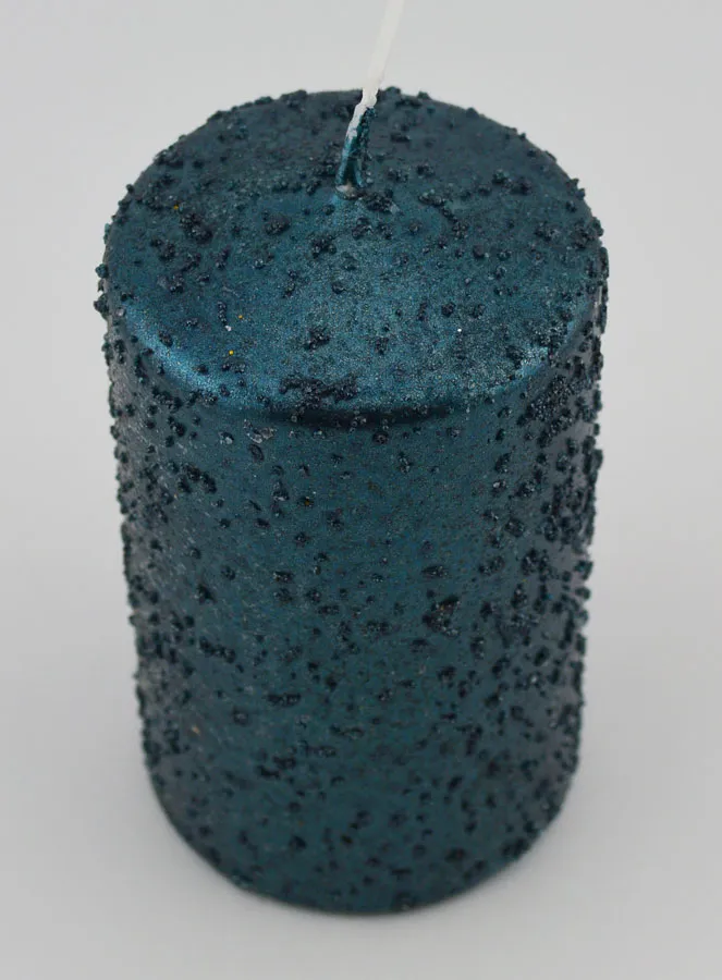 Decoratieve Kaars met Glitters - Blauwgroen (pic 2)