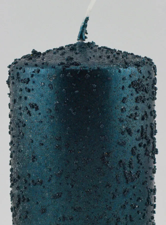 Decoratieve Kaars met Glitters - Blauwgroen (pic 3)
