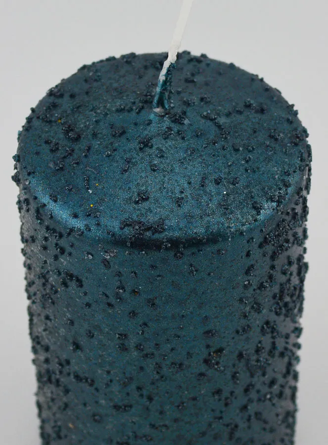 Decoratieve Kaars met Glitters - Blauwgroen (pic 4)