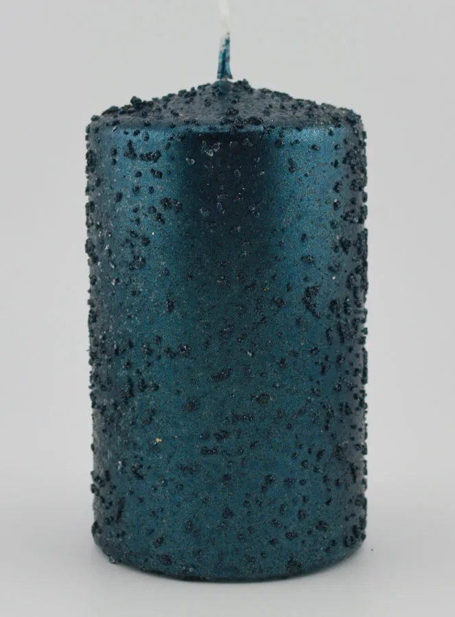 Kerstkaars met Glitters - Blauwgroen (pic 1)