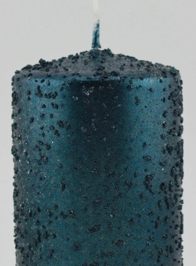 Kerstkaars met Glitters - Blauwgroen (pic 3)