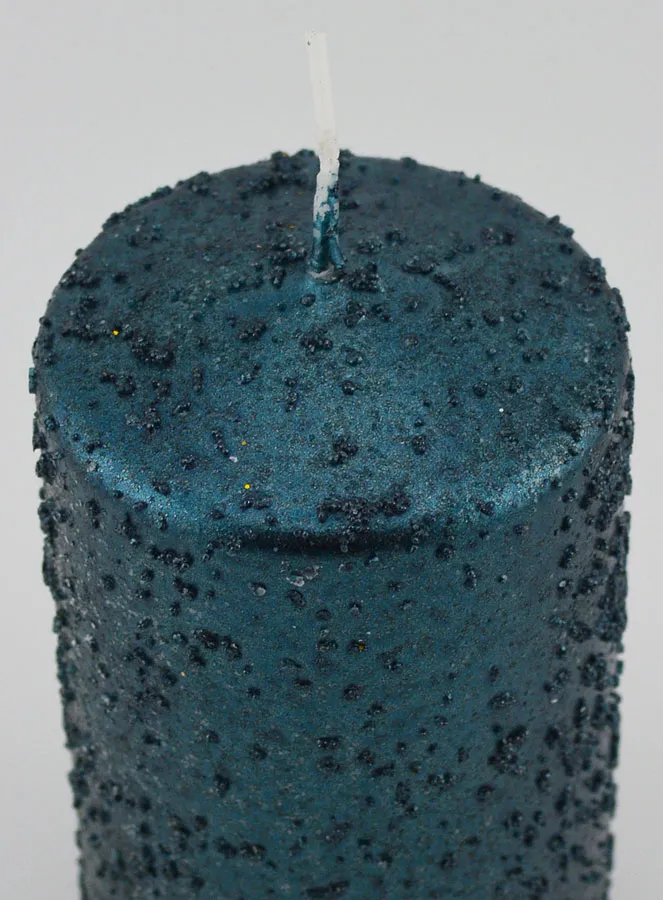 Kerstkaars met Glitters - Blauwgroen (pic 4)