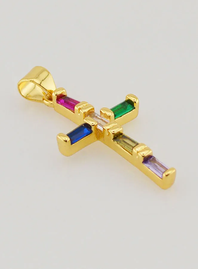 Veelkleurige Kruis Hanger - 23 mm (pic 3)