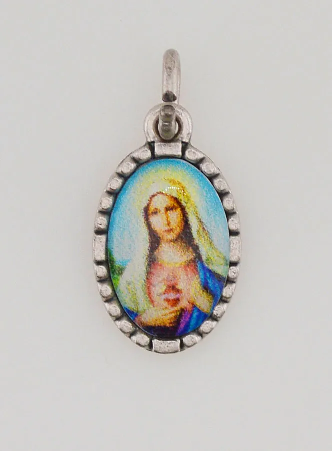 Medaille met Gedraaide Rand 15 mm - Heilig Hart van Maria (pic 1)