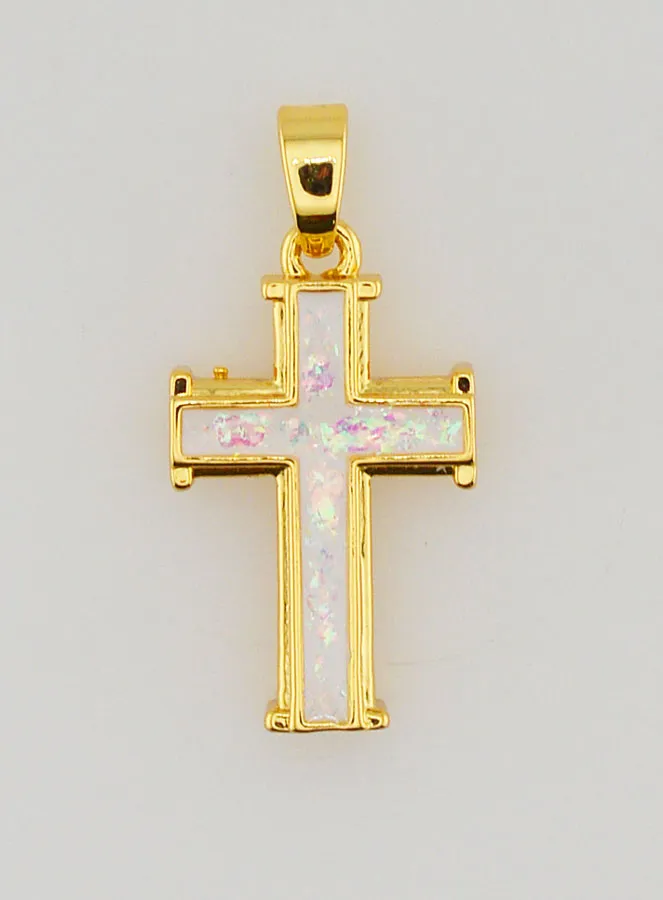 Witte Kruis-Hanger - 17mm (pic 1)