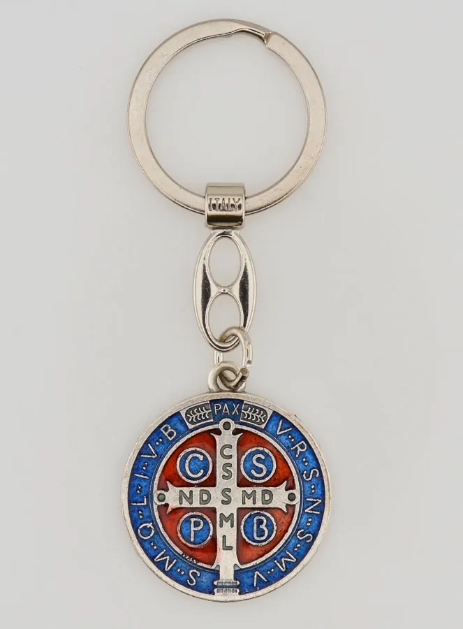 Kleurrijke Sleutelhanger Medaille van Heilige Benedictus (pic 1)