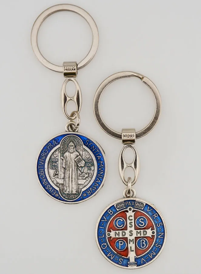 Kleurrijke Sleutelhanger Medaille van Heilige Benedictus (pic 3)