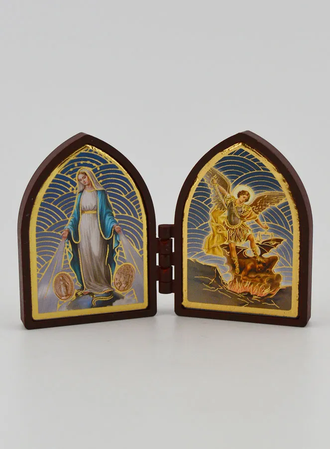 Mini Tweeluik Icoon - Maria Wonderdadige en Sint Michaël (pic 1)