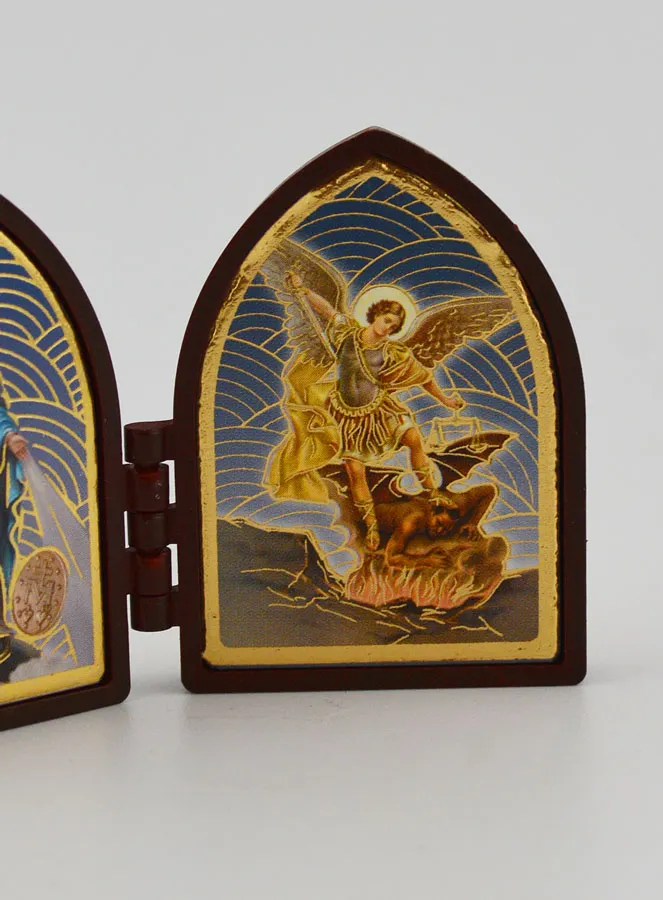 Mini Tweeluik Icoon - Maria Wonderdadige en Sint Michaël (pic 3)