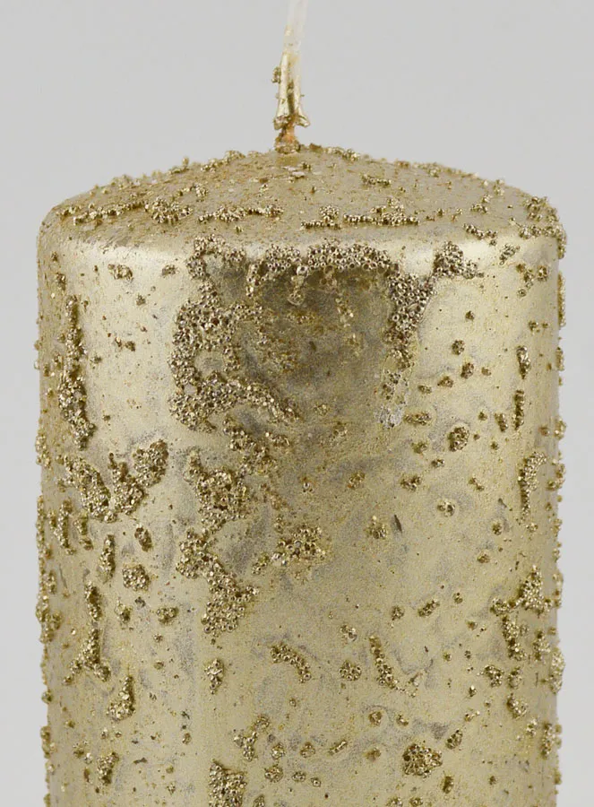 Decoratieve Kaars met Glitters - Champagne Kleur (pic 3)