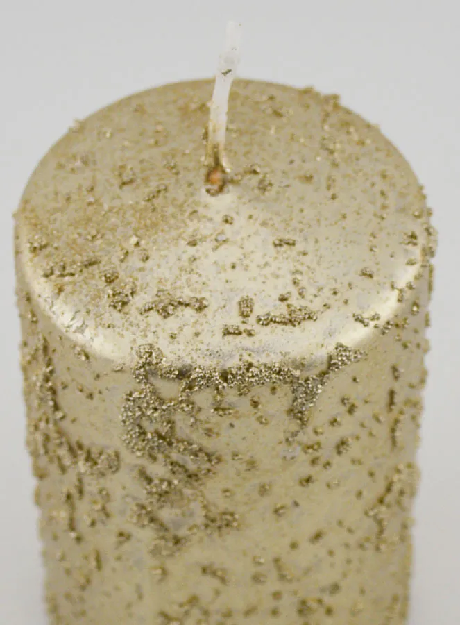 Decoratieve Kaars met Glitters - Champagne Kleur (pic 4)
