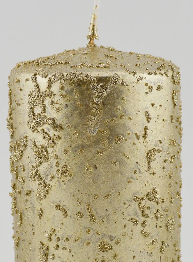 Kerstkaars met Glitters - Champagne (pic 3)