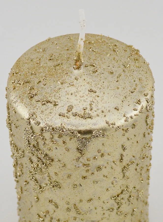 Kerstkaars met Glitters - Champagne (pic 4)