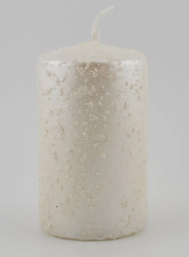Decoratieve Kaars met Glitters - Parel Wit (pic 1)