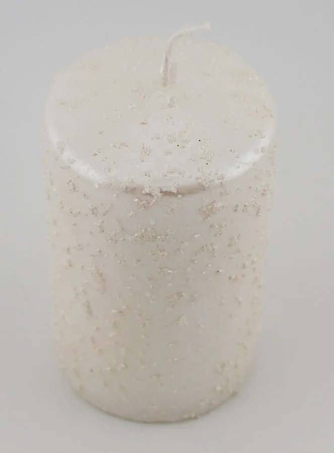 Decoratieve Kaars met Glitters - Parel Wit (pic 2)