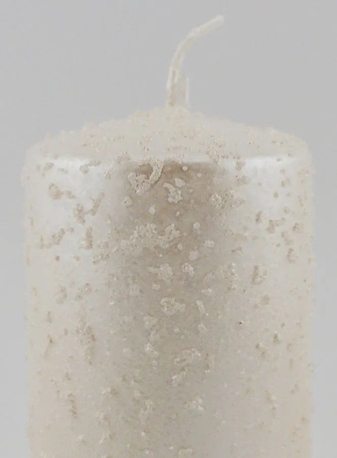 Decoratieve Kaars met Glitters - Parel Wit (pic 3)